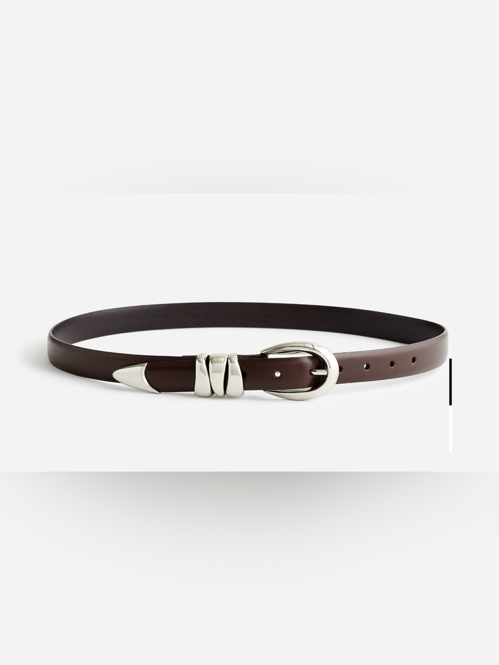 Madewell Triple Metal Keeper Belt in Dark Carob, Size L NWT